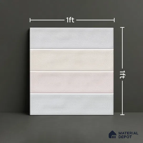 Faux Subway  Tile TL 07257 Sintra 4001 Granula 1 ft x 1 ft Ceramic Matte Finish - 9 mm  | 2 mm Spacer is Mandatory | Please Expect a Slight Variation of Pattern (Sample)